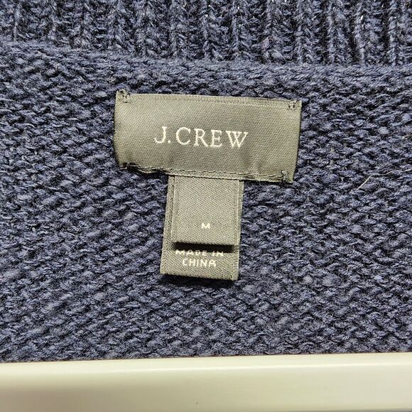 J.Crew Crewneck Pullover Sweater Size M Dark Blue 100% Cotton Preppy Classic Dad - Picture 11 of 12